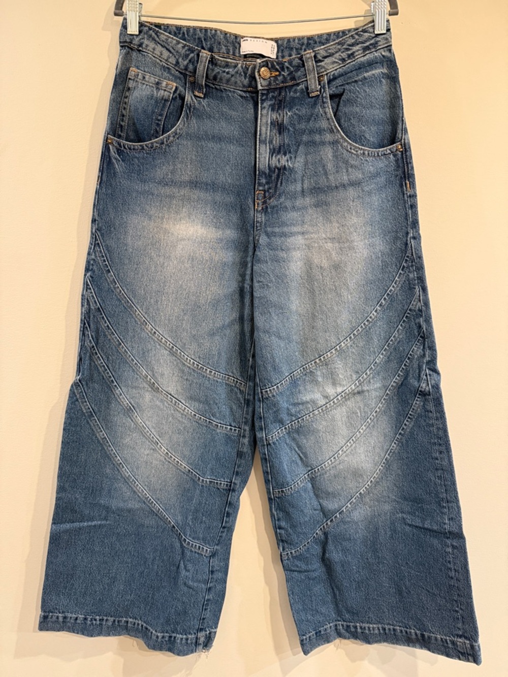 ASOS Men's Light Blue Relaxed Wide-Leg Jeans